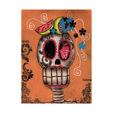 Trademark Fine Art Abril Andrade 'Day Of The Dead Watermelon' Canvas Art, 14x19 ALI37695-C1419GG
